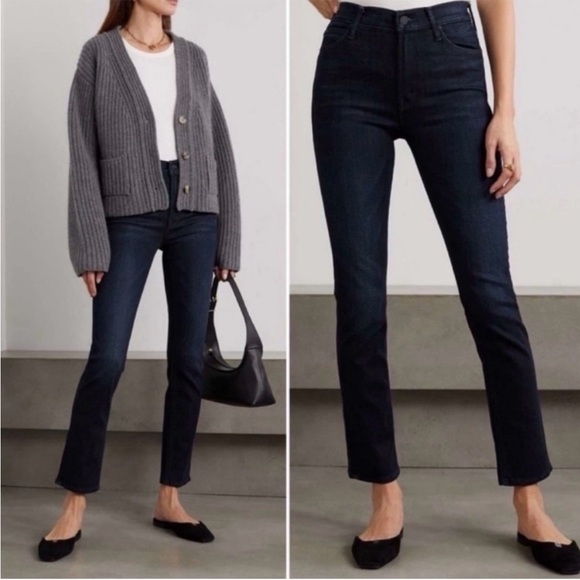 MOTHER The Mid Rise Dazzler Ankle Wash Now or Never Dark Blue Size 26 - Picture 2 of 12